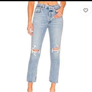 AGOLDE Riley High Rise Straight Crop Jeans Blitz Wash Size 25